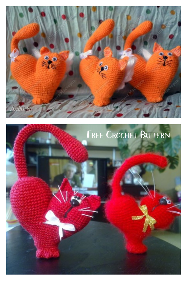 amigurumi valentine heart cat
