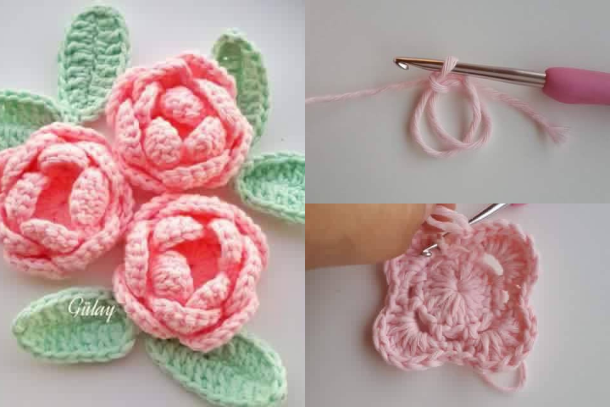 beautiful crochet flower step by step