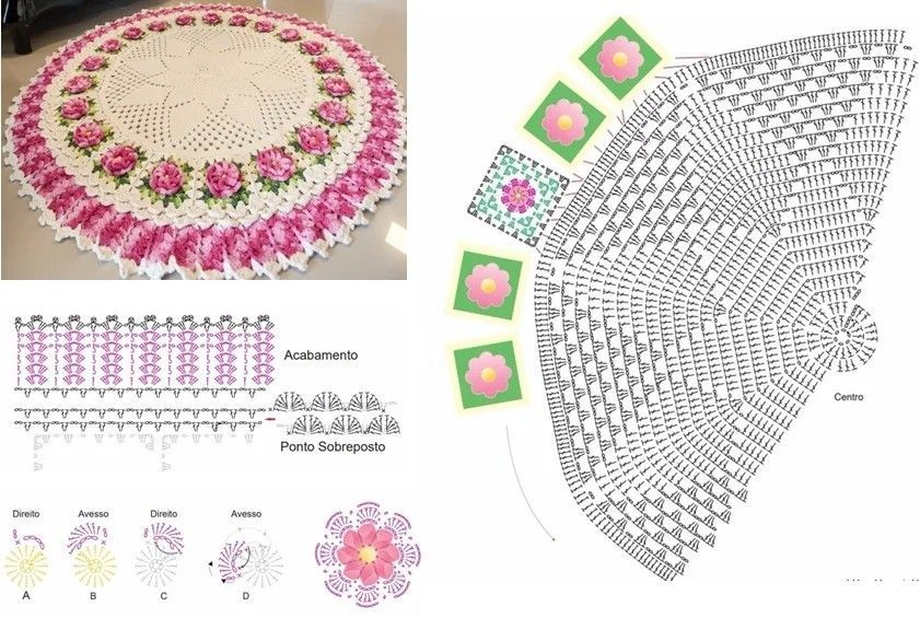 beautiful crochet rug ideas with flowers 2