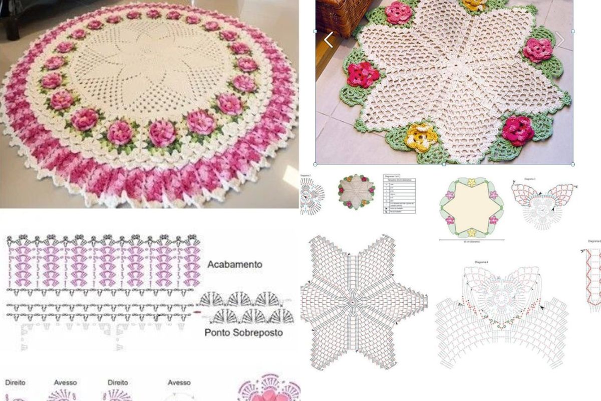 beautiful crochet rug ideas with flowers 6