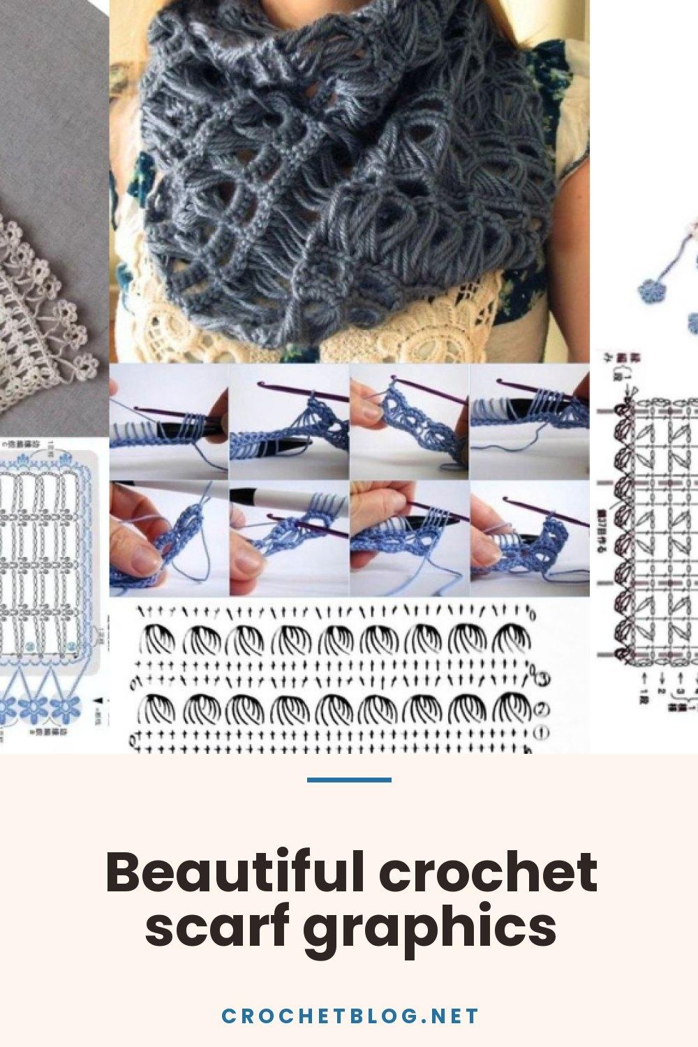 Beautiful crochet scarf graphics