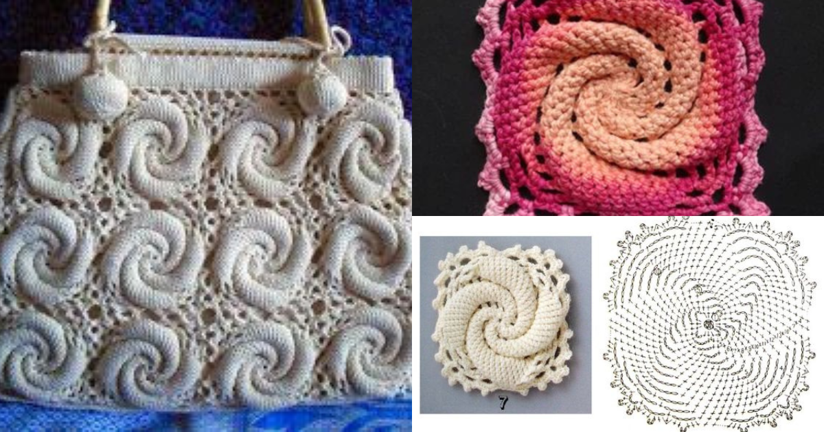 beautiful crochet spiral square