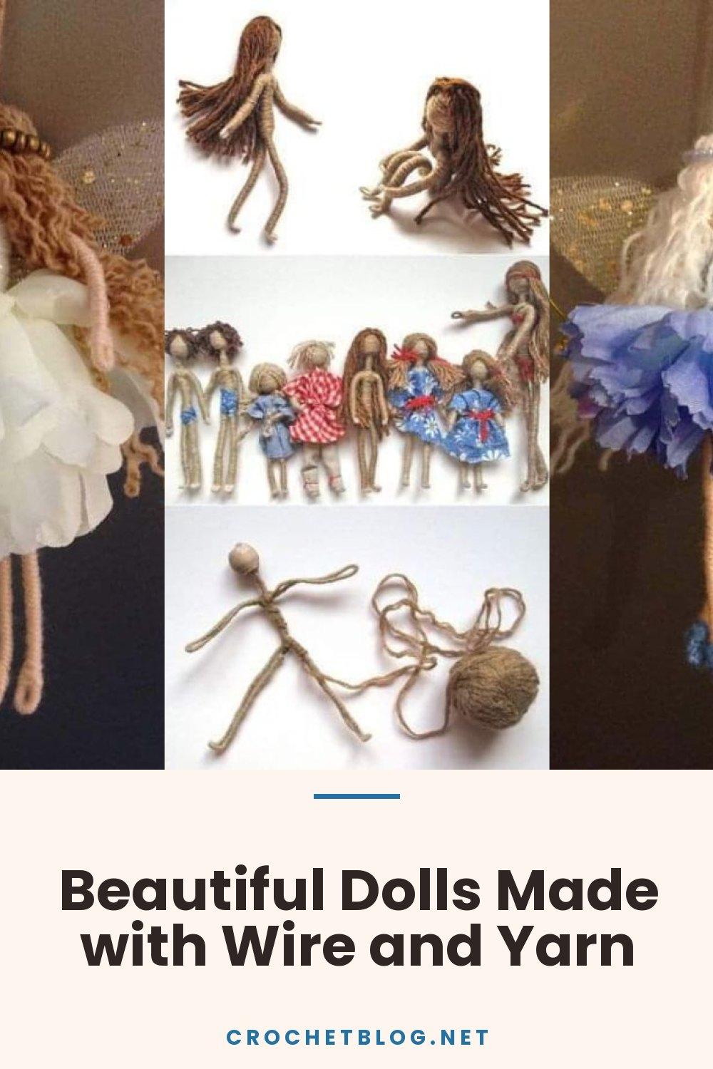 Beautiful Dolls Made with Wire and Yarn