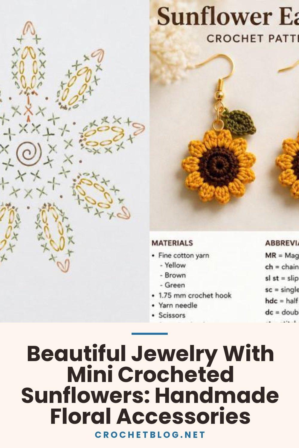 Beautiful Jewelry With Mini Crocheted Sunflowers: Handmade Floral Accessories