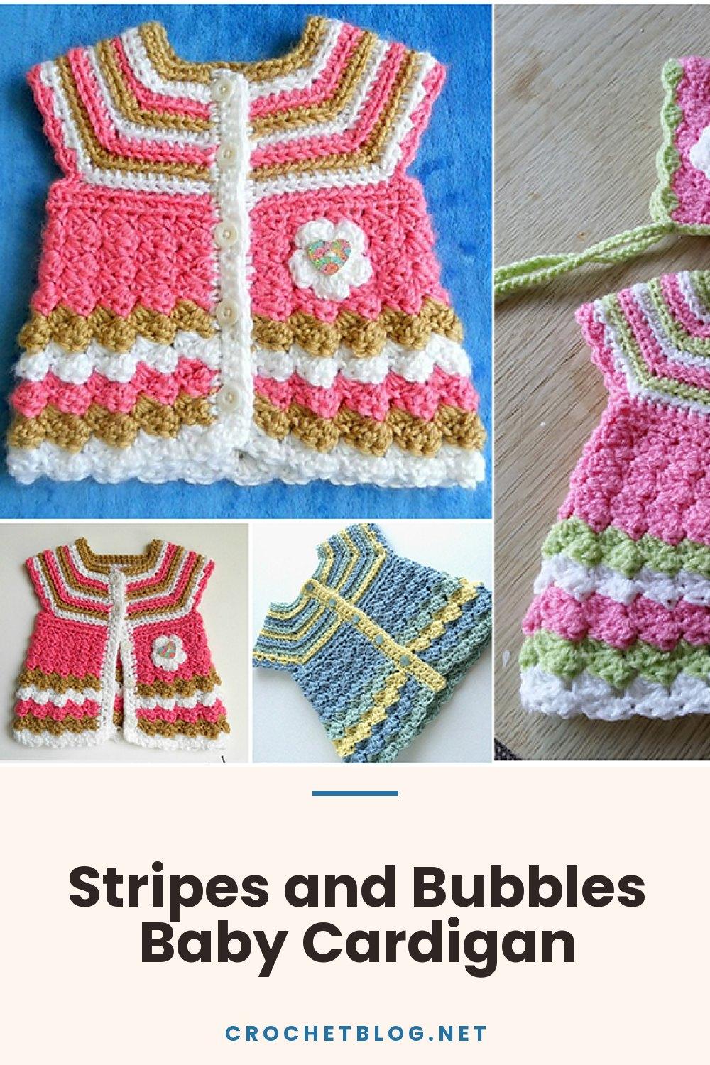 Stripes and Bubbles Baby Cardigan
