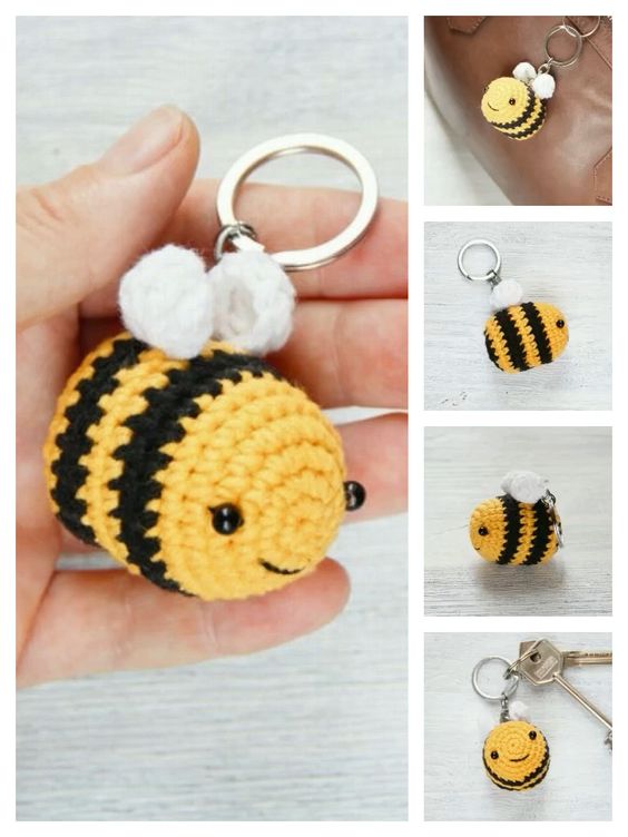 bee crochet keychain step by step 3