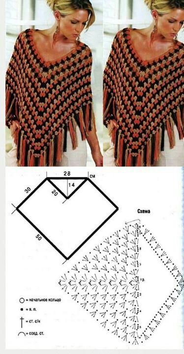 blanket poncho crochet pattern 6