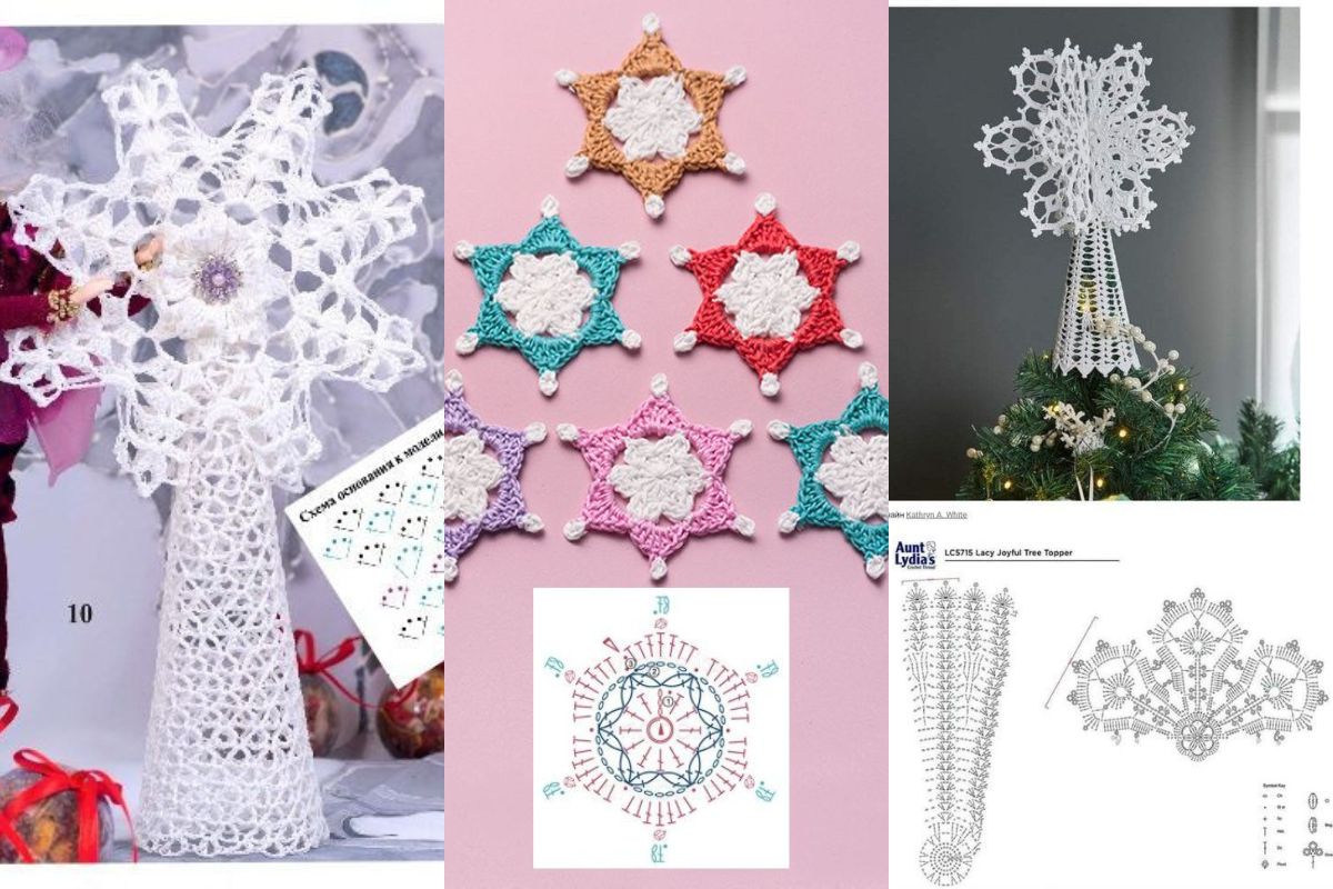 brighten up your christmas tree with crochet stars 10