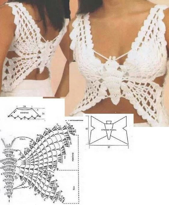 butterfly crochet top tuto ideas 7