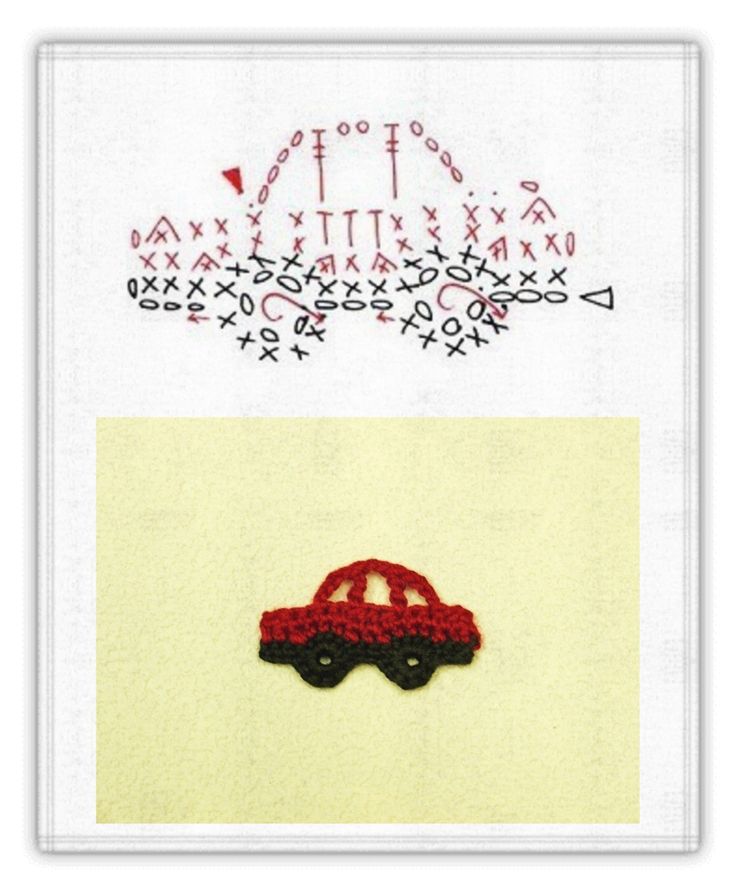 car shaped crochet appliques 2