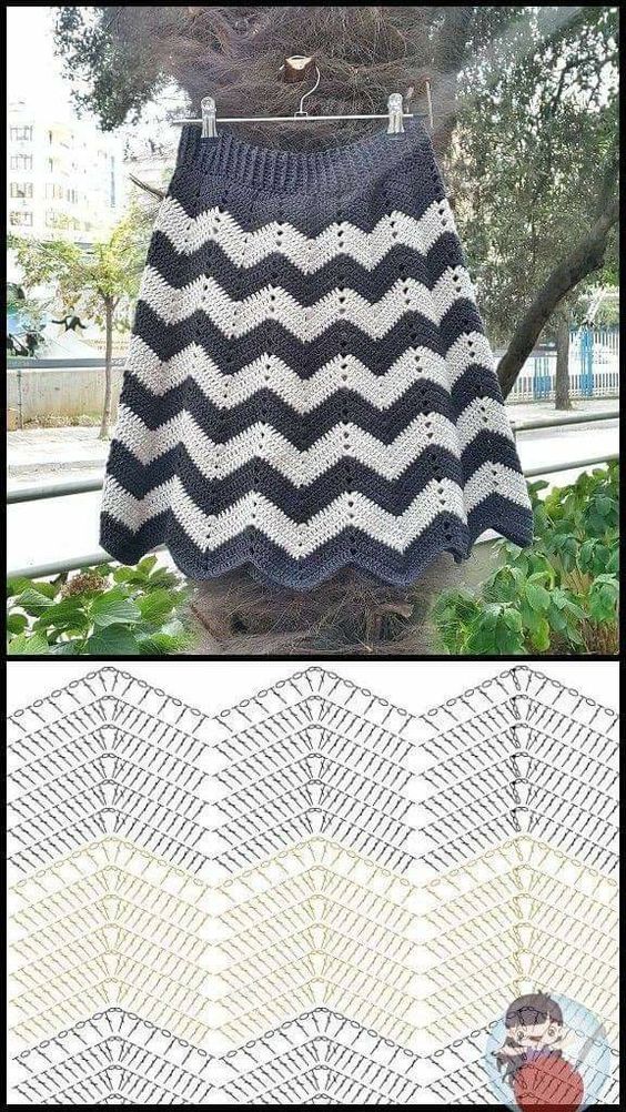 chevron skirt crochet pattern 7