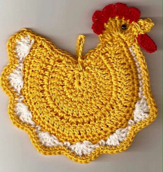 chicken potholder crochet 3