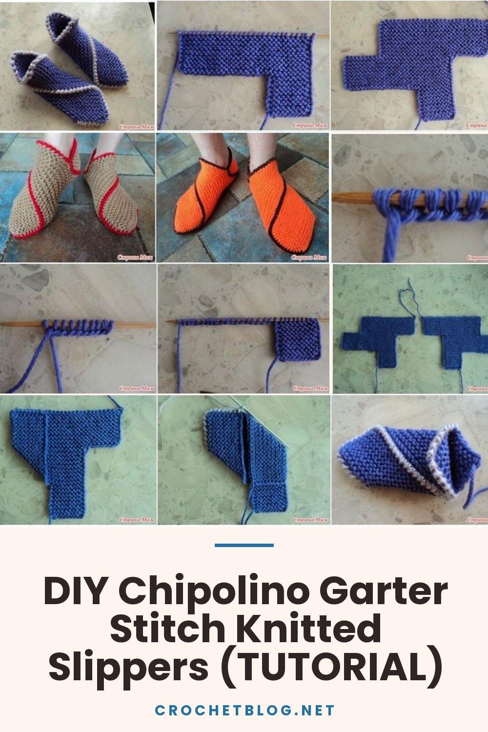 DIY Chipolino Garter Stitch Knitted Slippers (TUTORIAL)