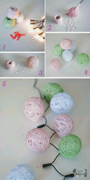 christmas balls with yarn and glue 3