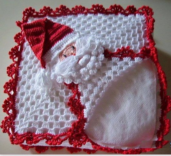 christmas crochet napkin holders ideas 2
