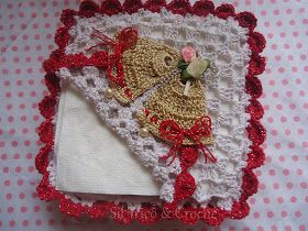 christmas crochet napkin holders ideas 4