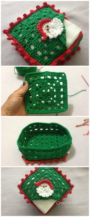 christmas crochet napkin holders ideas
