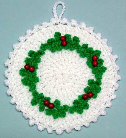 christmas crochet potholders ideas 1