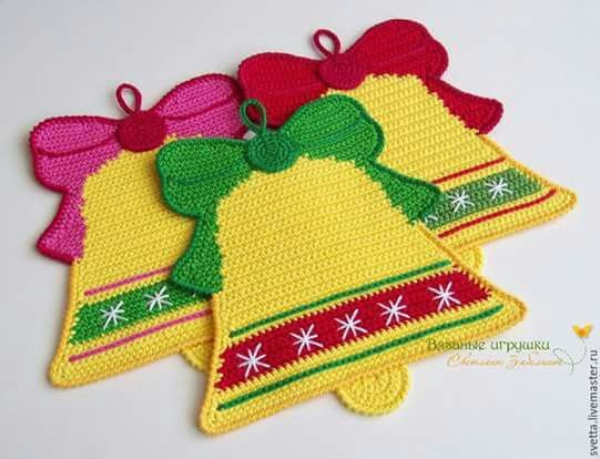 christmas crochet potholders ideas 4