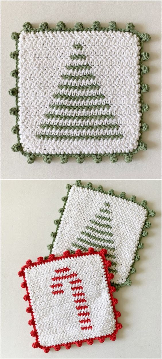 christmas crochet potholders ideas 6