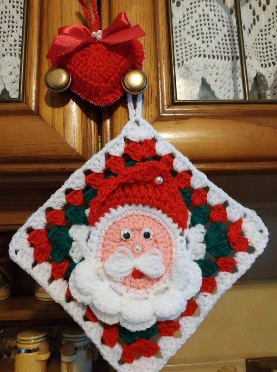 christmas crochet potholders ideas 8