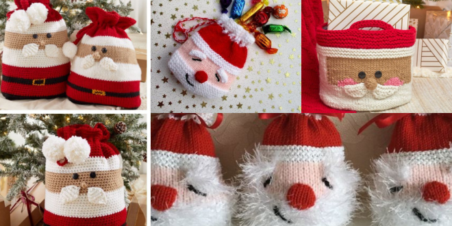 christmas crochet santa bag