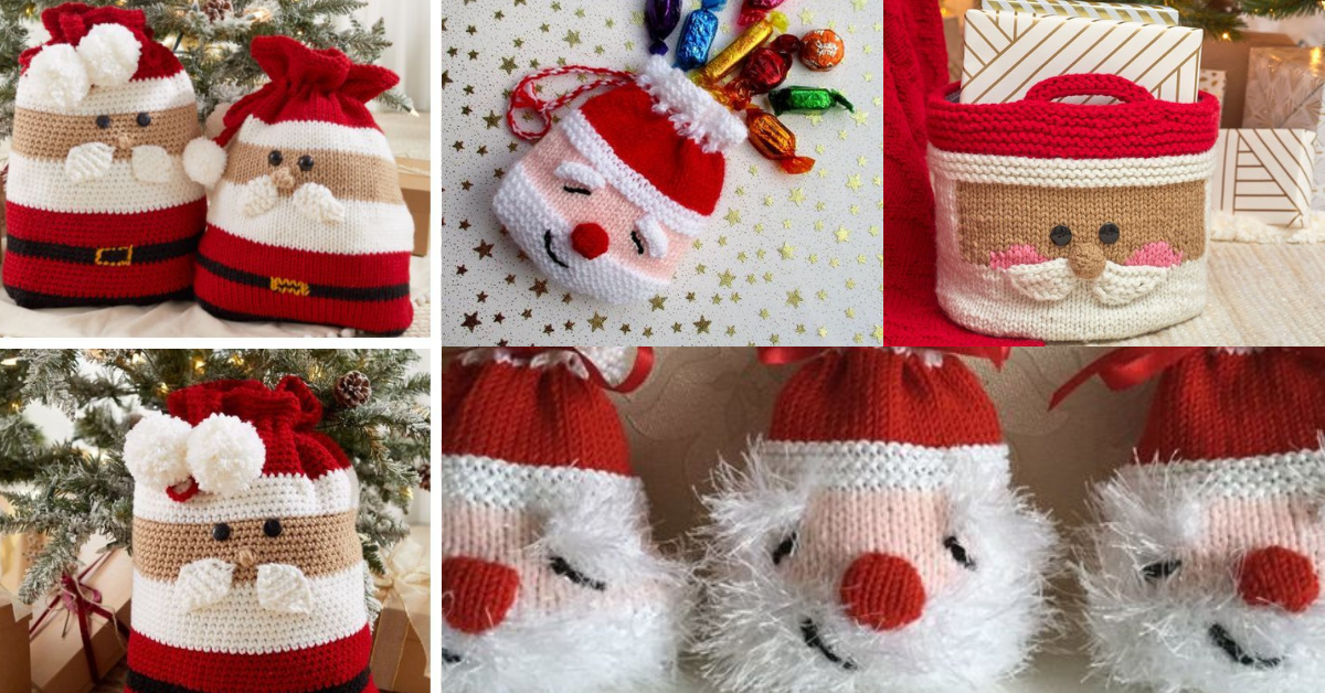 christmas crochet santa bag