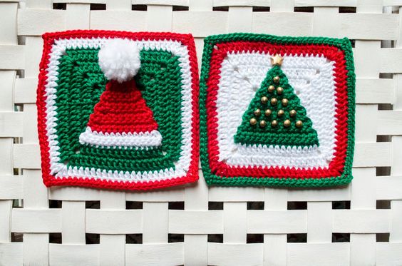 christmas granny squares crochet 1
