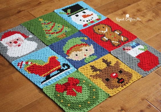 christmas granny squares crochet 2