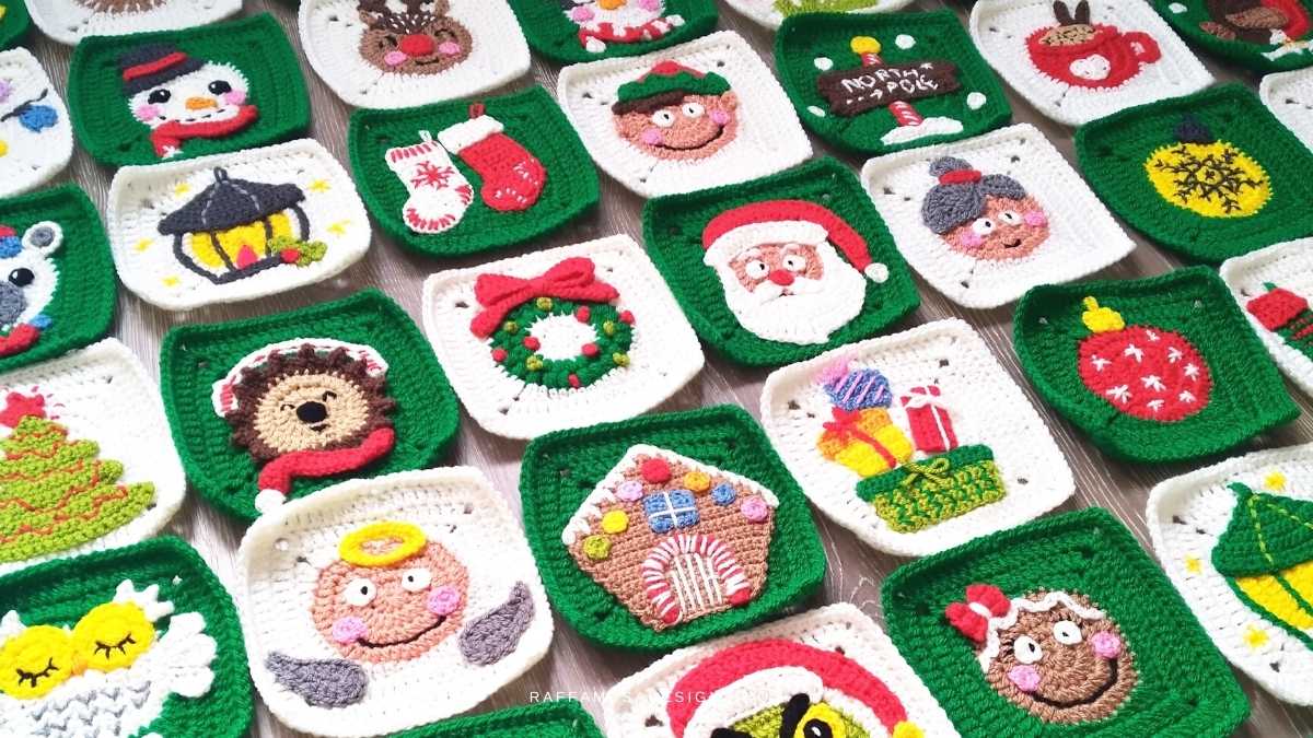 christmas granny squares crochet 3