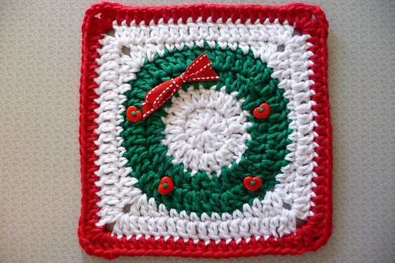 christmas granny squares crochet 4