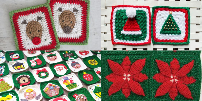 christmas granny squares crochet