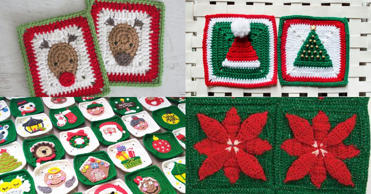 christmas granny squares crochet