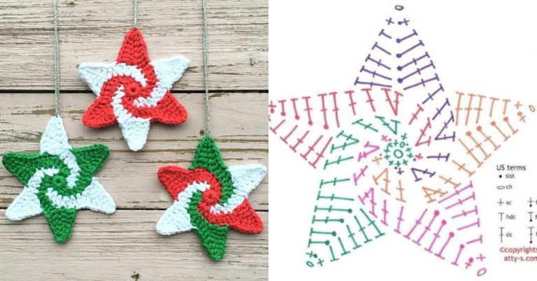 Christmas Spiral Star Crochet