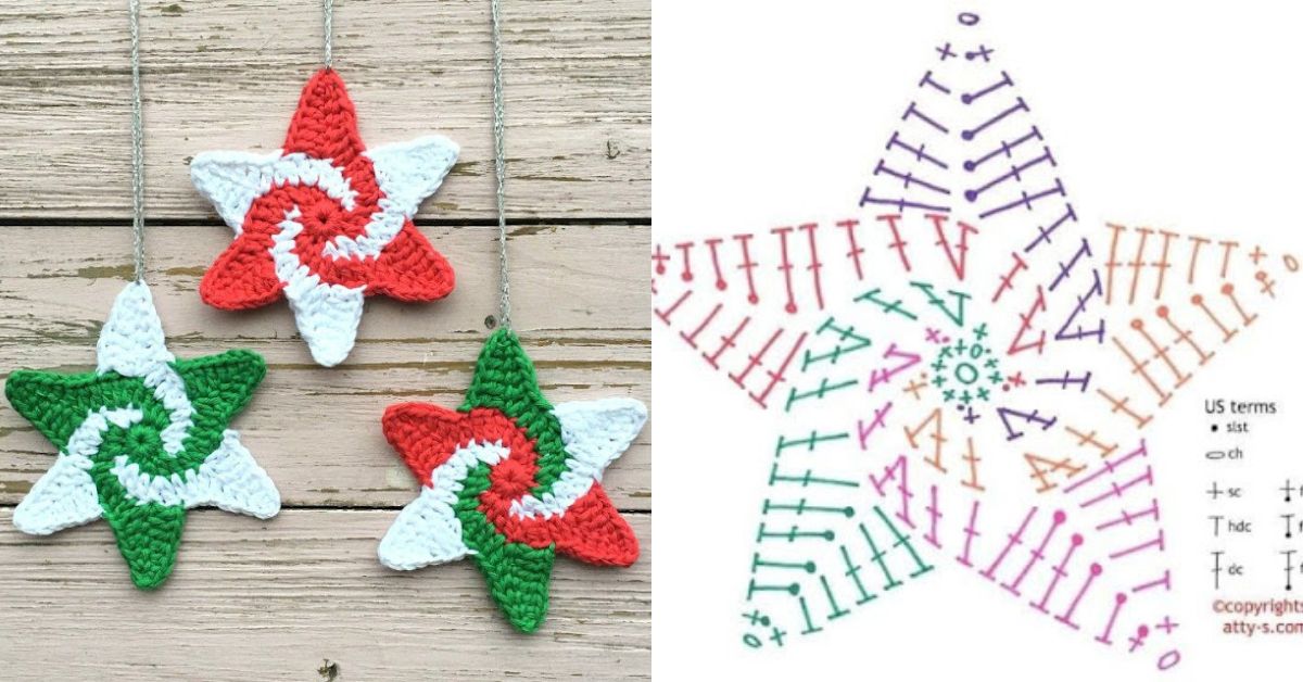 christmas spiral star crochet