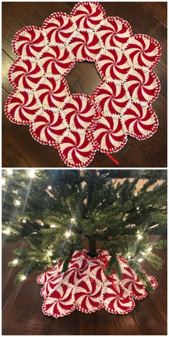 christmas tree skirt crochet 1