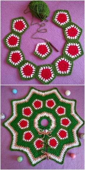 christmas tree skirt crochet 2