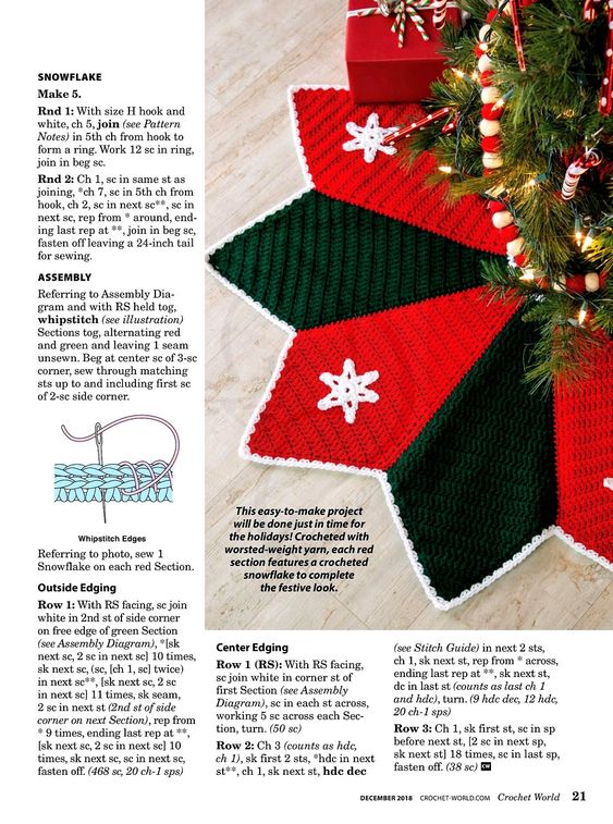 christmas tree skirt crochet 4