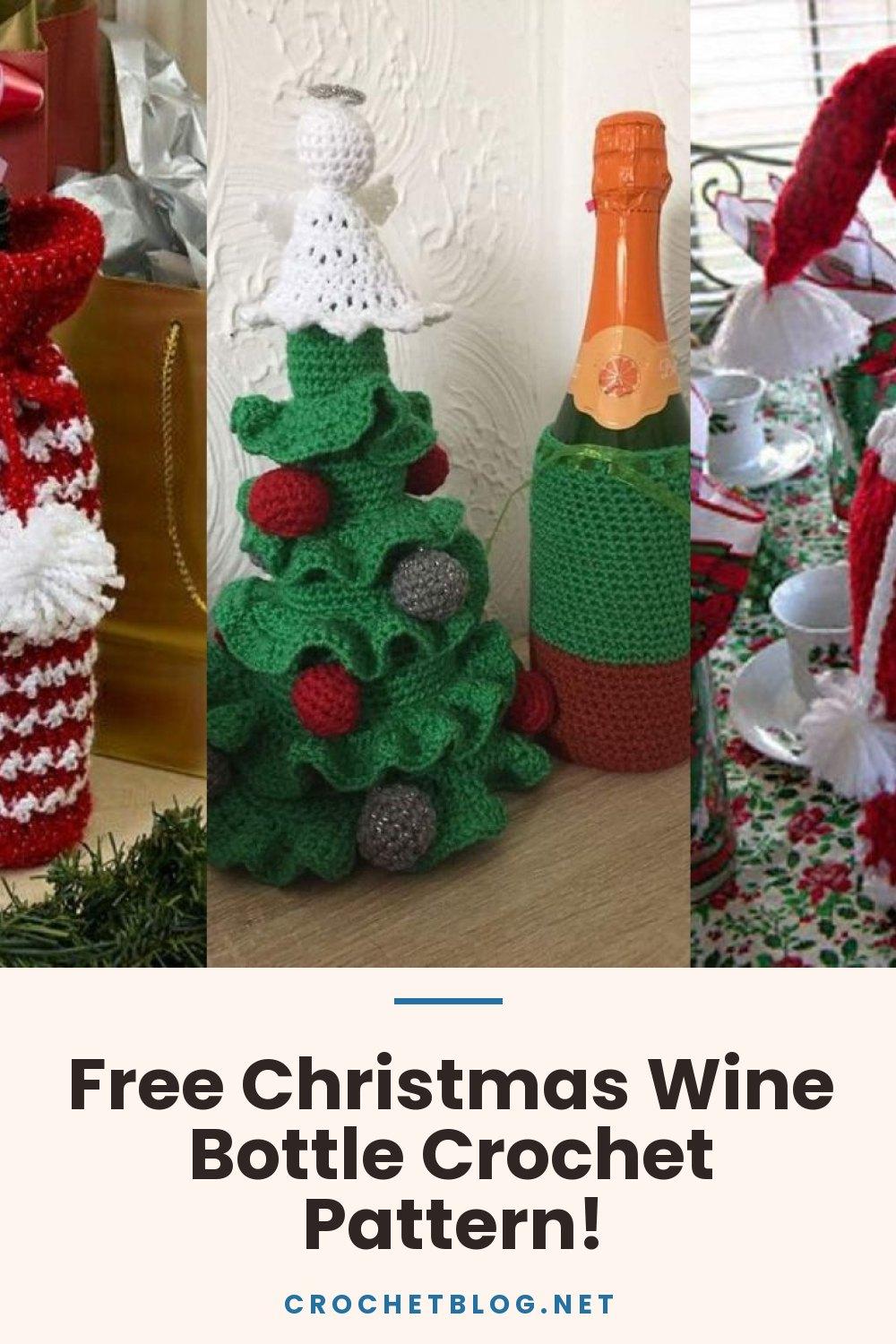 Free Christmas Wine Bottle Crochet Pattern!