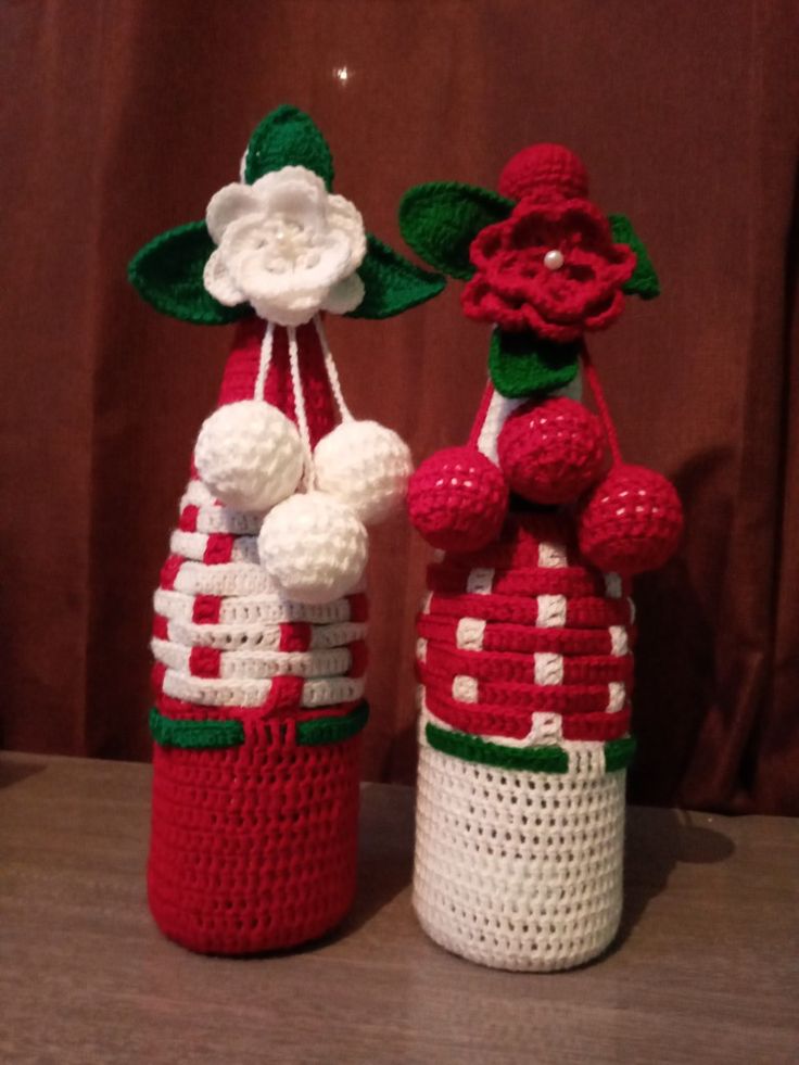 christmas wine bottle crochet free pattern 3