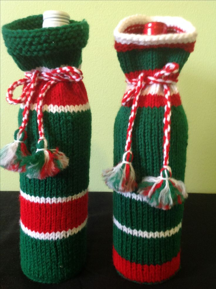 christmas wine bottle crochet free pattern 4