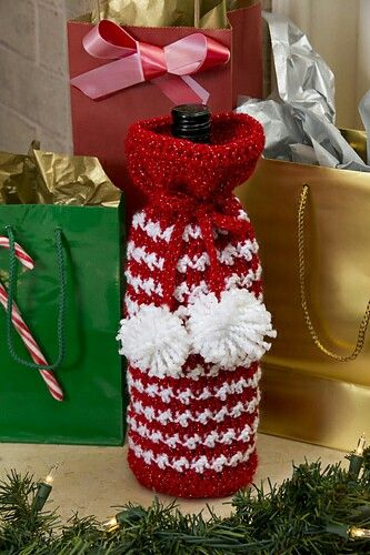 christmas wine bottle crochet free pattern 5