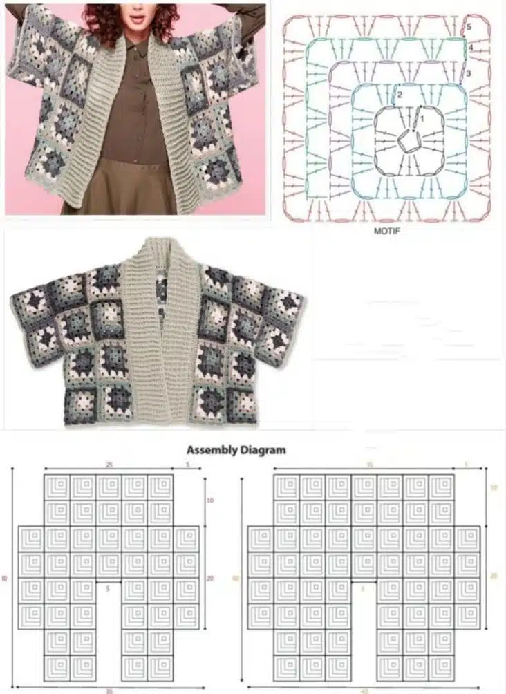 coats made with crochet squares 2
