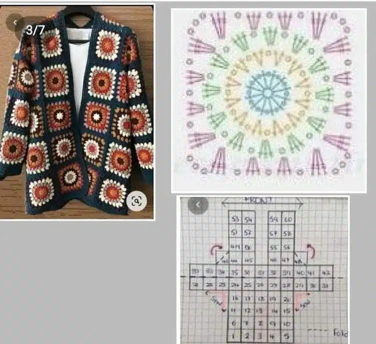coats made with crochet squares