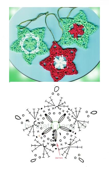 colorful christmas crochet stars 6