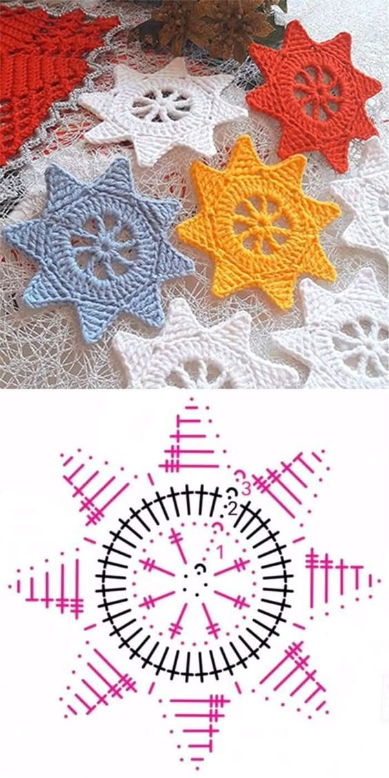 colorful christmas crochet stars 7