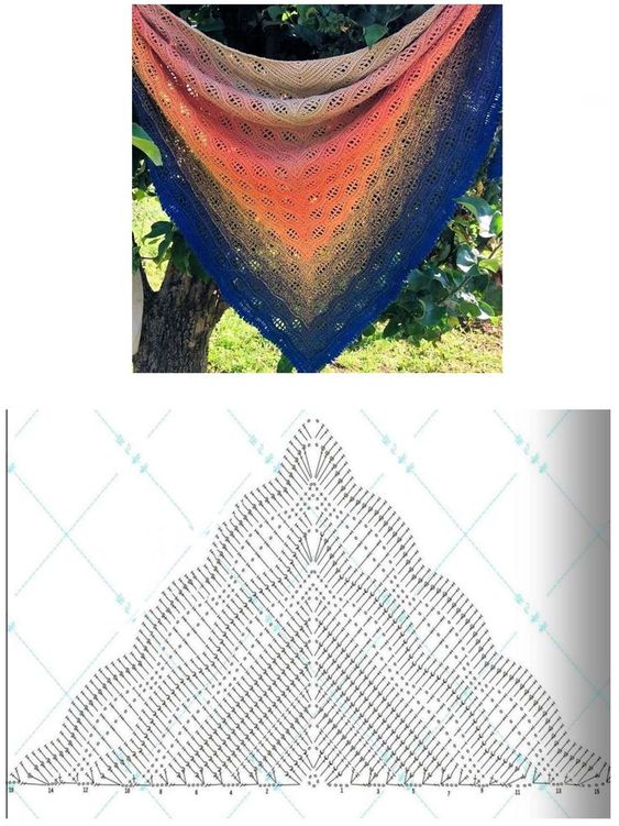 colorful crochet shawls ideas and graphics 3