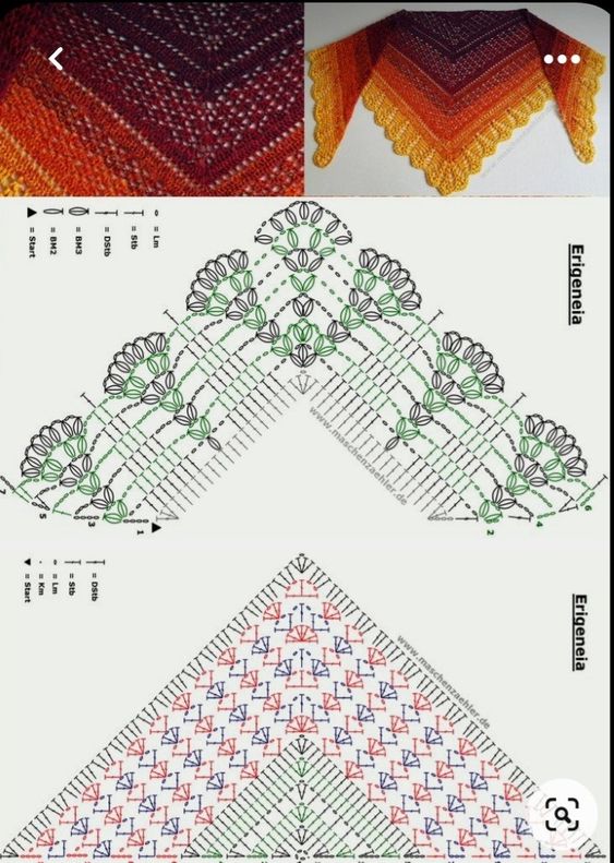 colorful crochet shawls ideas and graphics 4