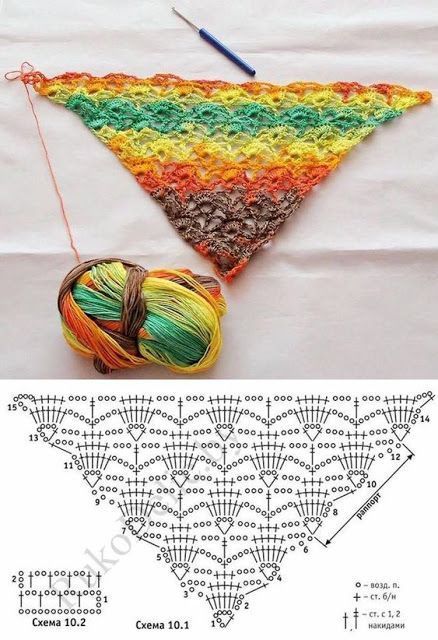 colorful crochet shawls ideas and graphics 6