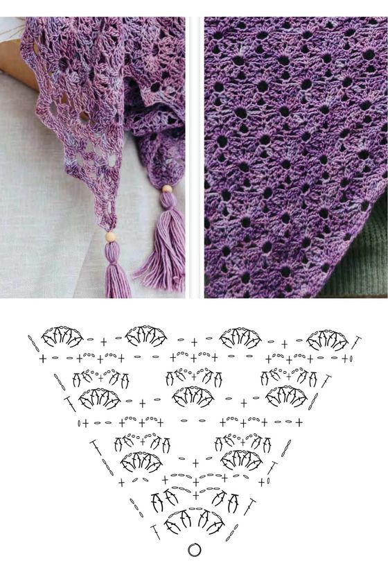 colorful crochet shawls ideas and graphics 8